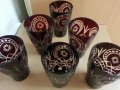 кристални чаши цветен червен кристал, снимка 4