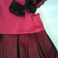 Детска рокля, елегантна, официална, червен цвят с тюл, снимка 2 - Детски рокли и поли - 9538987
