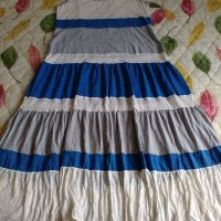 Нова дълга рокля, xxl, xl, презрамки, райета, голям размер, памук, снимка 1 - Рокли - 22069280
