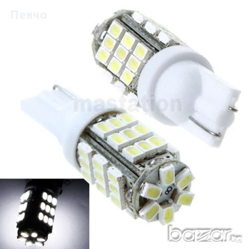 Диодни габаритни крушки с 42 диода /габарити/ Т10 LED 42 Smd W5w 501 194 168 White Car, снимка 1