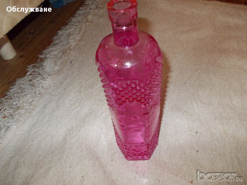 Декоративна бутилка релефно стъкло 💥, снимка 1
