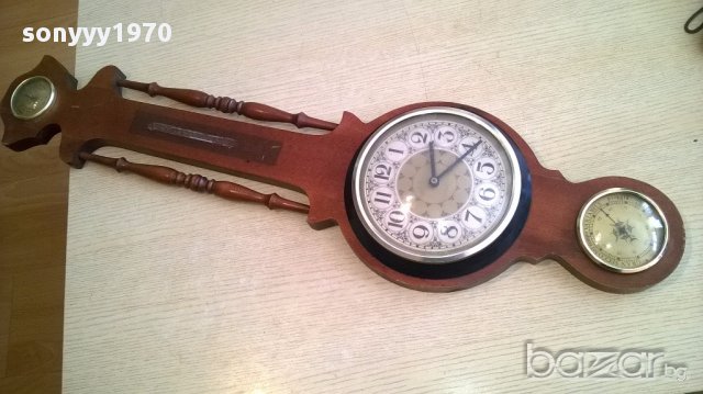 Ретро термо/баро/хидрометър+часовник-85х25см-внос франция, снимка 1 - Антикварни и старинни предмети - 17928754