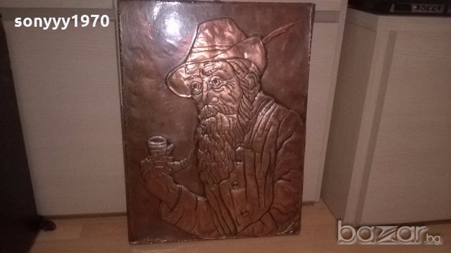 Картина-мед/месинг-62х45см-внос швеицария, снимка 3 - Антикварни и старинни предмети - 18643884