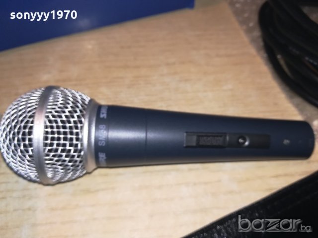 shure beta sm58s микрофон с кабел и кеис и стоика-от швеицария, снимка 11 - Микрофони - 20374213