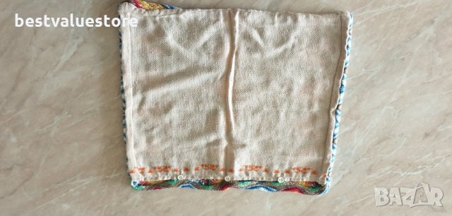 Памучна Ръчно Бродирана Пъстра Калъфка За Възглавница 43-38см, снимка 2 - Спално бельо - 24462131