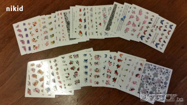  # 2 МОДЕЛ 50 бр татос ваденки водни стикери микс цветя пеперуди и други, снимка 2 - Други - 15869352