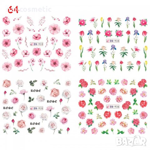 12в1 водни стикери за маникиюр 64, снимка 4 - Продукти за маникюр - 23787442