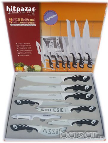 Комплект висококачествени професионални кухненски ножове 8 части, снимка 2 - Прибори за хранене, готвене и сервиране - 15193389