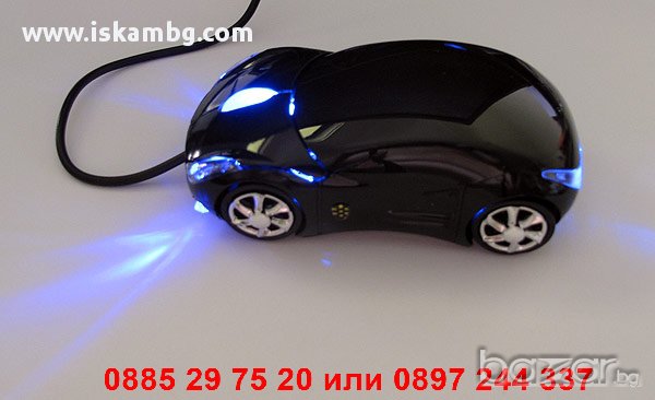 Мишка във форма на кола - ЧЕРНА 