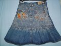 Дънкова пола с  волани и бродерии , снимка 7