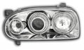 VW Golf 3 - кристални фарове с Angel Eyes - хром – Depo (FK) , снимка 1 - Части - 11753350