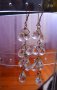 Елегантни, дамски, сребърни обеци, тип грозд с бели камъни-021, снимка 1 - Обеци - 13622381