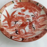 чинийка рисуван японски фин порцелан с позлата, снимка 1 - Антикварни и старинни предмети - 19993232
