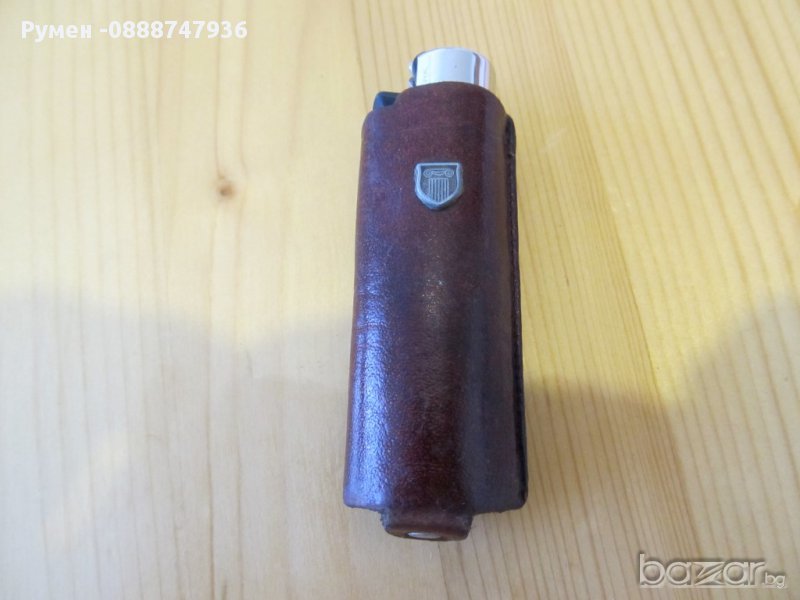 запалка, колекционерска запалка CLIPPER, калъфче, естествена кожа, снимка 1