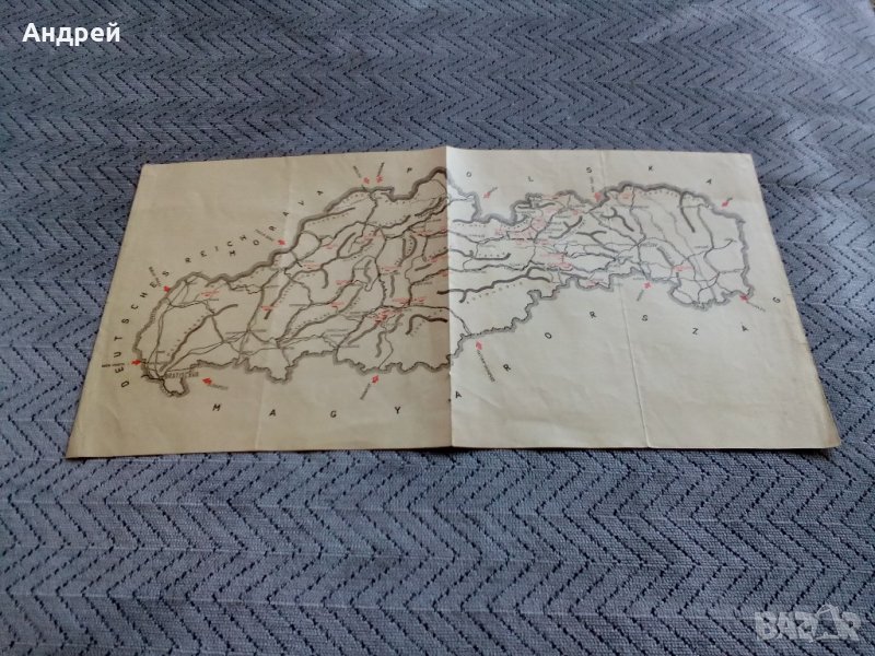 Карта на Чехословакия, снимка 1