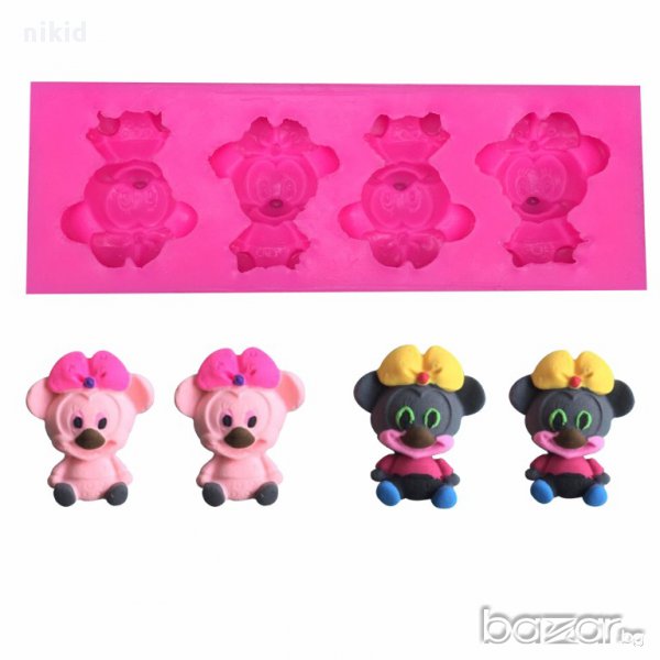 4 Мини и Мики Маус форма силиконов молд декорация украса фондан торта мъфини и др, снимка 1