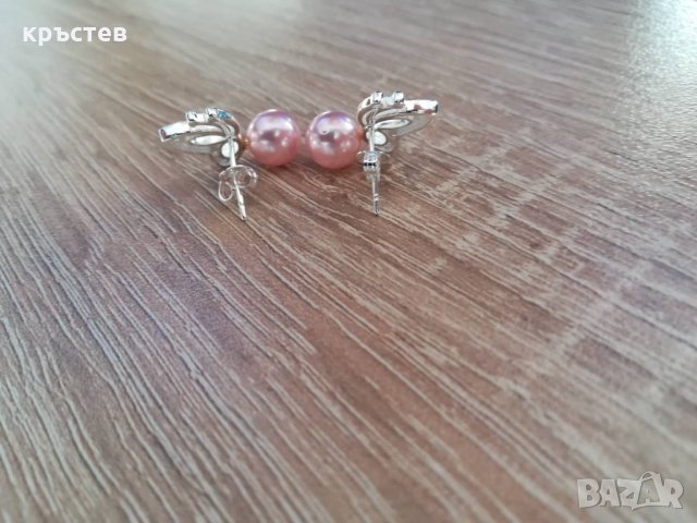 Дамски обеци  перли , снимка 2 - Обеци - 24090793