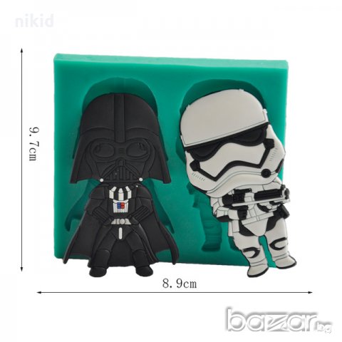 Star Wars Междузвездни войни 2 героя силиконов молд форма декорация и украса торта фондан бисквитки