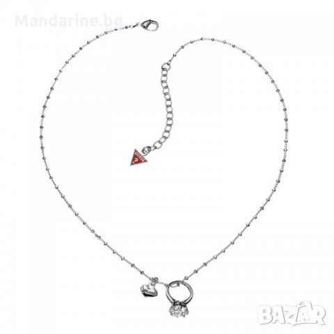 ПРОМО 🍊 GUESS 🍊 Дамско сребристо колие с кристали Swarovski WILL YOU MARRY ME? нов, снимка 2 - Колиета, медальони, синджири - 25866764