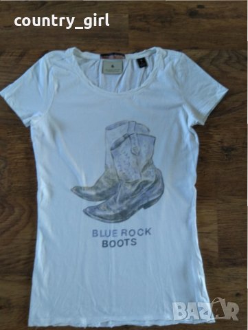 Maison Scotch Blue Rocks Boots Tee - страхотна дамска тениска, снимка 4 - Тениски - 25414255