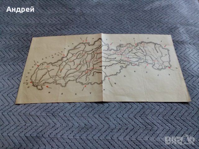 Карта на Чехословакия, снимка 1