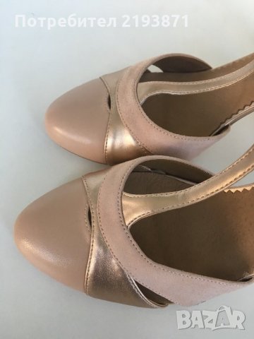 Естествена кожа бежови обувки mint&berry номер 39, снимка 7 - Дамски обувки на ток - 24785660
