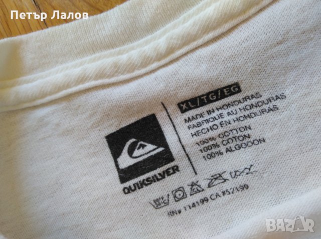 Намалена Quiksilver тениска с къс ръкав бяла, снимка 5 - Тениски - 11004061