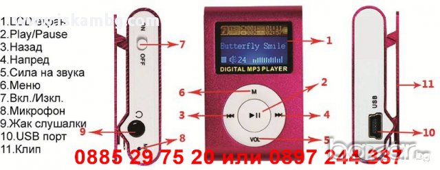 Мини mp3 плеър с Дисплей, снимка 4 - Плейъри, домашно кино, прожектори - 12971946