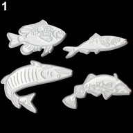 4 бр резци резец печат риби риба релефни за украса декорация торта фондан сладки и форма форми, снимка 1 - Форми - 14329807