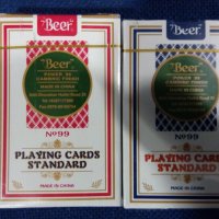 карти за игра Beer Club special 99 нови сини и червени покер размер, снимка 2 - Карти за игра - 24034233