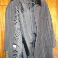 Дамско черна палто” M & S Mode „на  елегантни тънки райета с мъхеста яка., снимка 12 - Палта, манта - 9249068