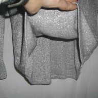Кокетна еластична сребърна блуза "Fendi"® / голям размер, снимка 6 - Блузи с дълъг ръкав и пуловери - 15921690