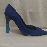 Christian Dior Велур Кралско Синьо, снимка 1 - Дамски обувки на ток - 25843195