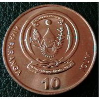 10 франка 2003, Руанда, снимка 1 - Нумизматика и бонистика - 24916082