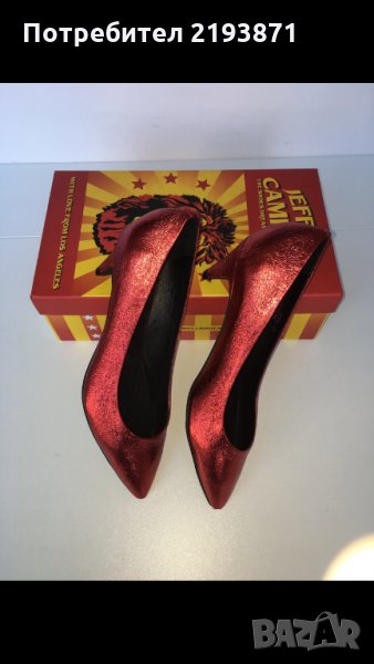 Кожени с ефект блясък червени обувки Jeffrey Campbell номер 39, снимка 1