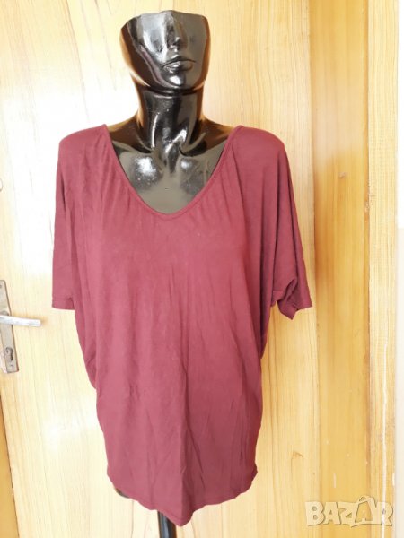 Туника в бордо с интересен гръб дантела ХЛ, снимка 1