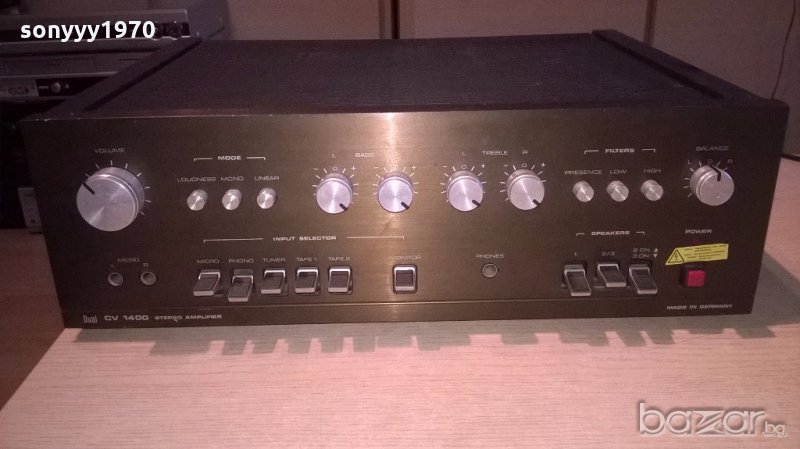 §dual cv1400 amplifier 2x75w-made in germany-от швеицария, снимка 1