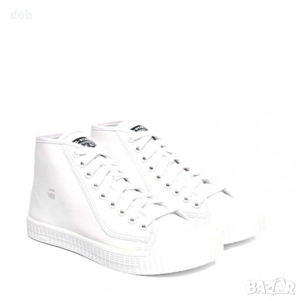 Нови бели кожени кецки G-STAR RAW Rovulc Mid Wmn Sneaker оригинал, снимка 1
