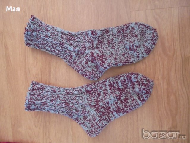 Нови топли вълнени чорапи плетени от истинска домашна вълна, подходящи за туризъм , снимка 4 - Спортна екипировка - 13480251