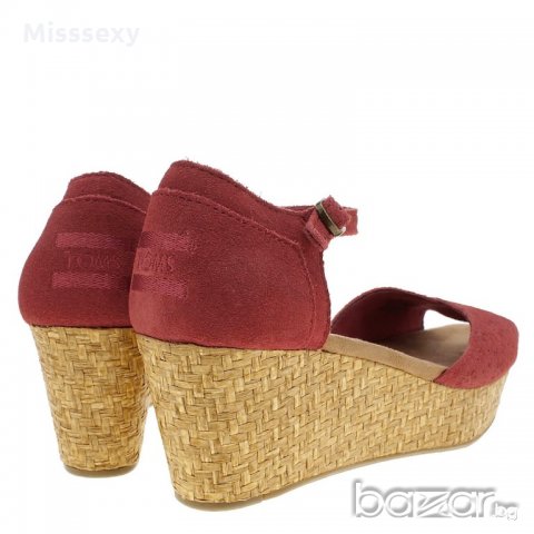 ПРОМО 🍊 TOMS 36 и 37 номер 🍊 Дамски сандали от ест. велур с 3/6 см платформа нови с кутия, снимка 7 - Сандали - 18444481