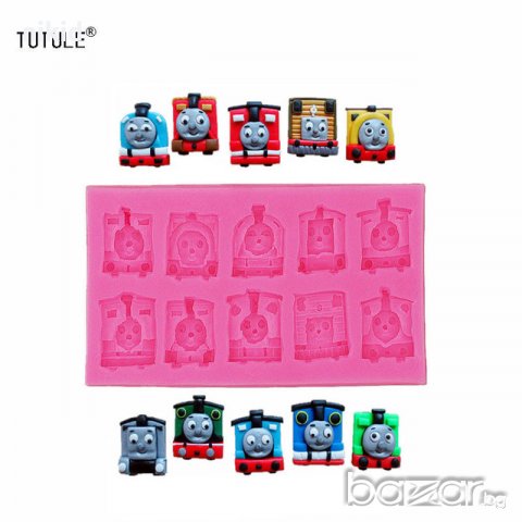 Thomas Томас влакчето голям различни силиконов молд форма украса торта фондан мъфини