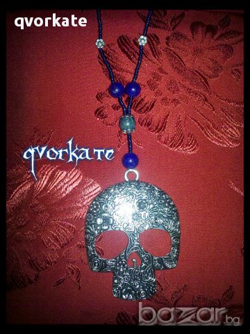 Колие с череп, снимка 2 - Колиета, медальони, синджири - 10824245