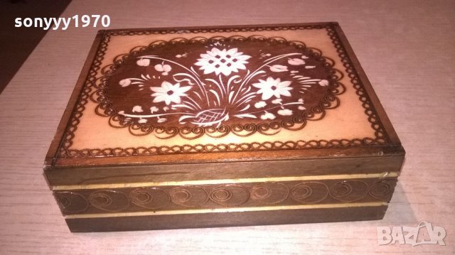 дървена кутия-внос швеицария-19х14х6см, снимка 4 - Колекции - 22057917