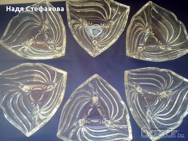 6 бр кристални купички за ядки на крачета