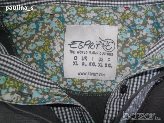 Дамска блуза "Esprit" с двойна яка / памучна блуза с избелващ ефект, снимка 5 - Блузи с дълъг ръкав и пуловери - 14016242