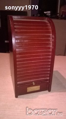 dimple-дървена кутия с ролетно отваряне-внос швеицария, снимка 2 - Антикварни и старинни предмети - 19089363