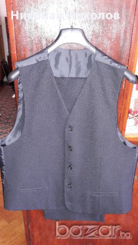 Нов мъжки костюм с елек, цвят черен размер XL № 52, снимка 4 - Костюми - 15000879