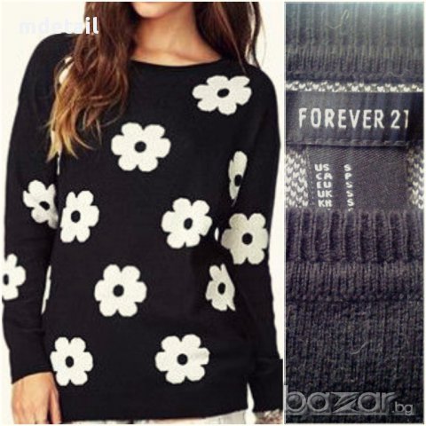 Forever 21 - черен пуловер, снимка 1 - Блузи с дълъг ръкав и пуловери - 15952552