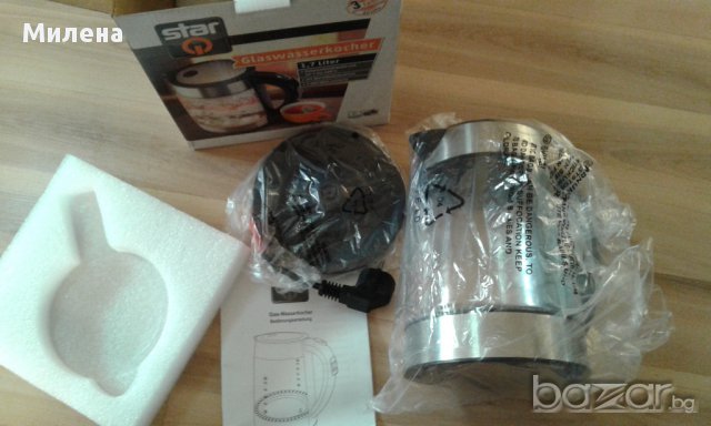 Електрическа кана с LED подсветка - стъклена AFK - 1.7л. - 50'-100'С, 2000W, снимка 7 - Кани - 16621176