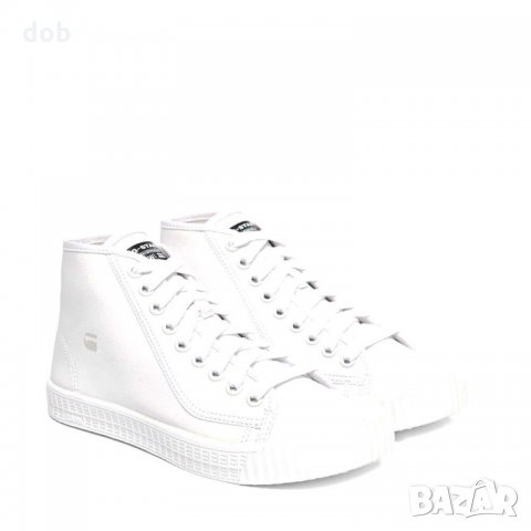 Нови бели кожени кецки G-STAR RAW Rovulc Mid Wmn Sneaker оригинал, снимка 1 - Кецове - 23065111